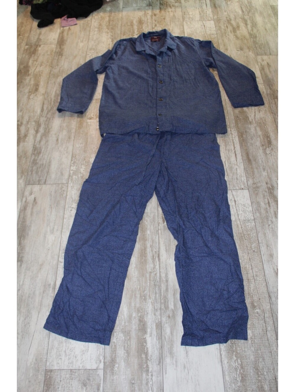 Nordstrom XXL Blue Cotton 2 Piece Pant Suit Matching Set